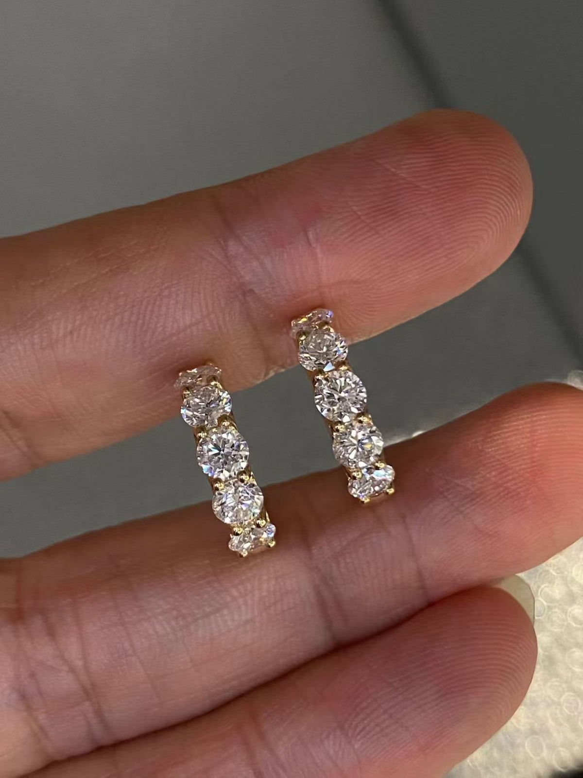Lab Diamond Hoop Earrings | 1.966ct D Color | 18K Solid Yellow Gold | TE00125
