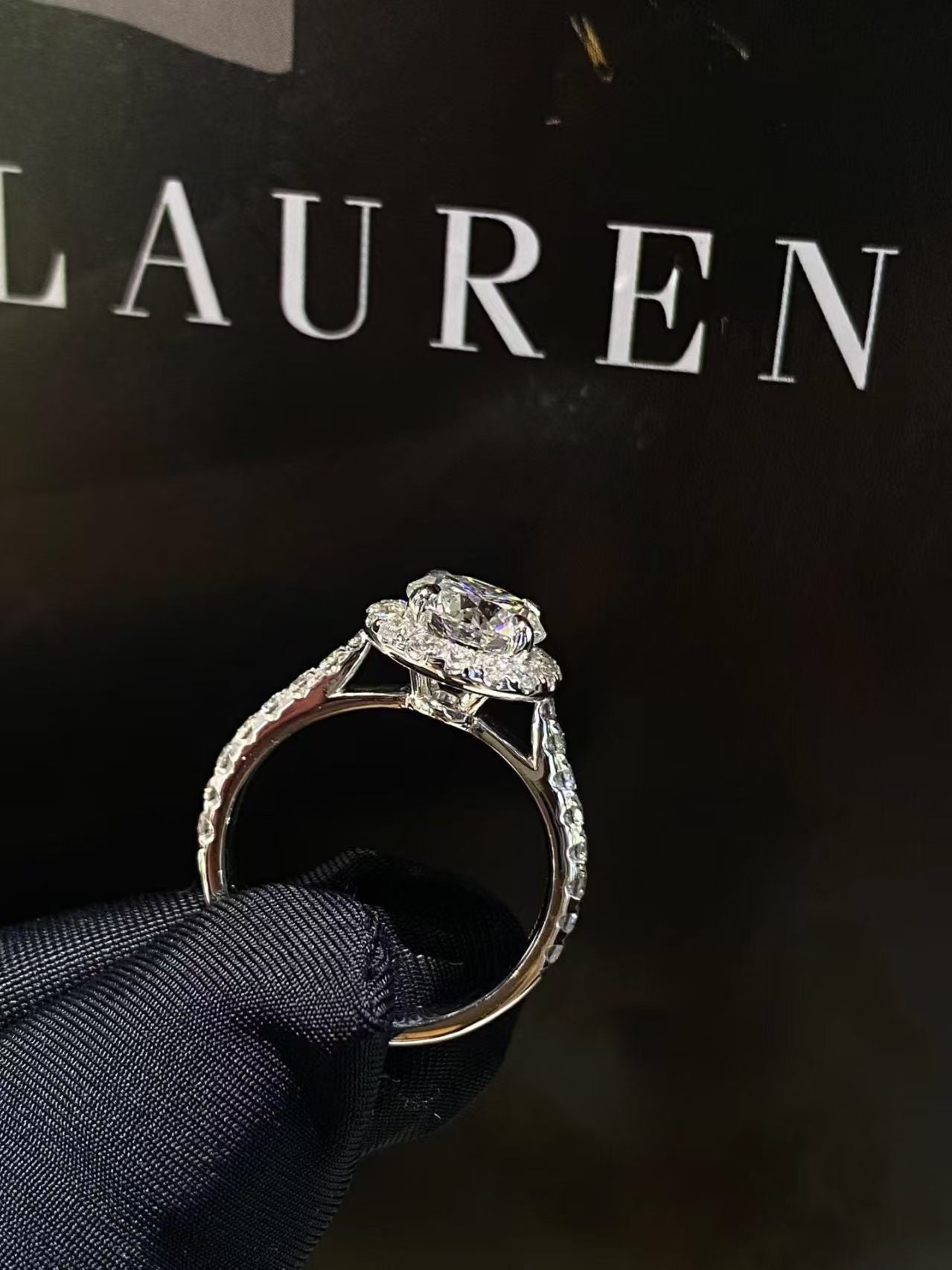 Round Brilliant Halo Lab Diamond Engagement Ring | 1.50ct D Color | 18K Solid Gold | TR003
