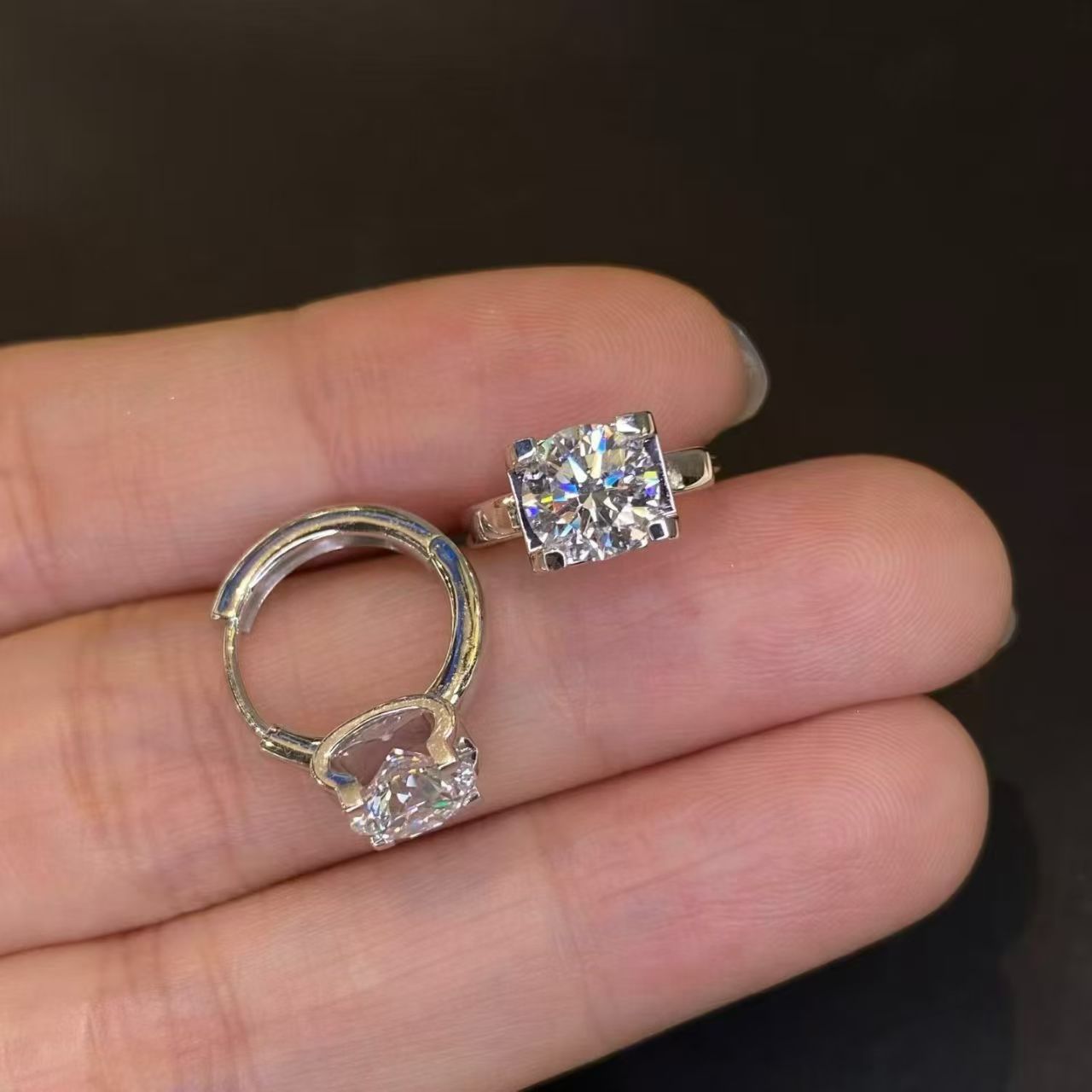 Round Brilliant Lab Diamond Huggie Hoop Earrings | 2.06ct D Color | 18K Solid White Gold | TE0061