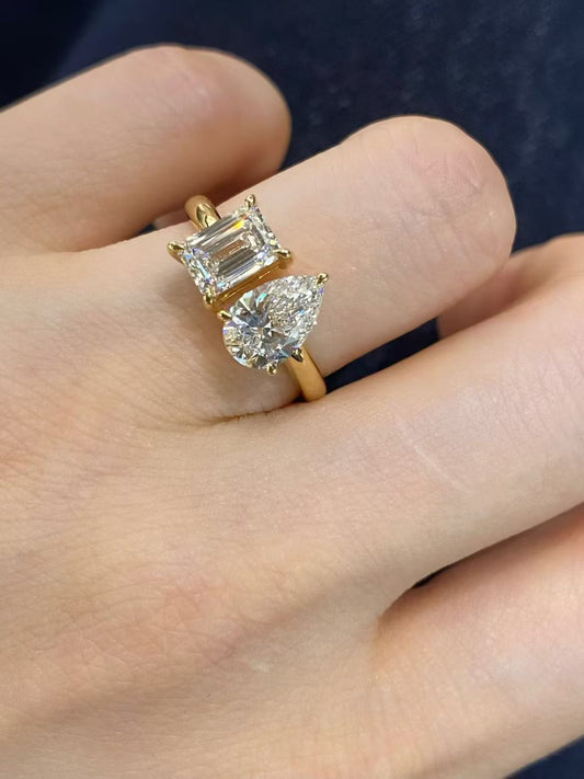 18K YG 2.18ct Two Stone Engagement Ring?