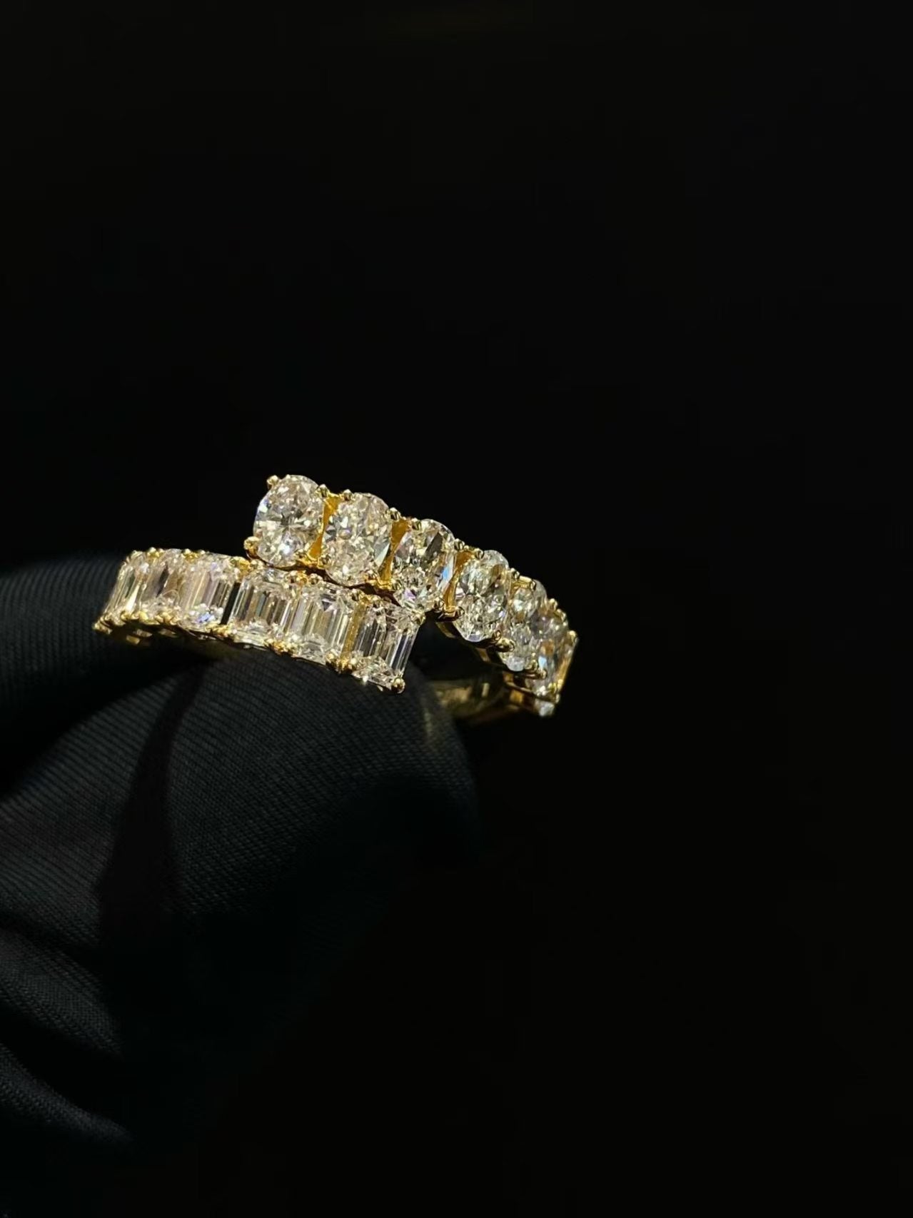 Mixed Cut Bypass Lab Diamond Fashion Ring | 2.177ct D Color | 18K Solid Yellow Gold | TR00140