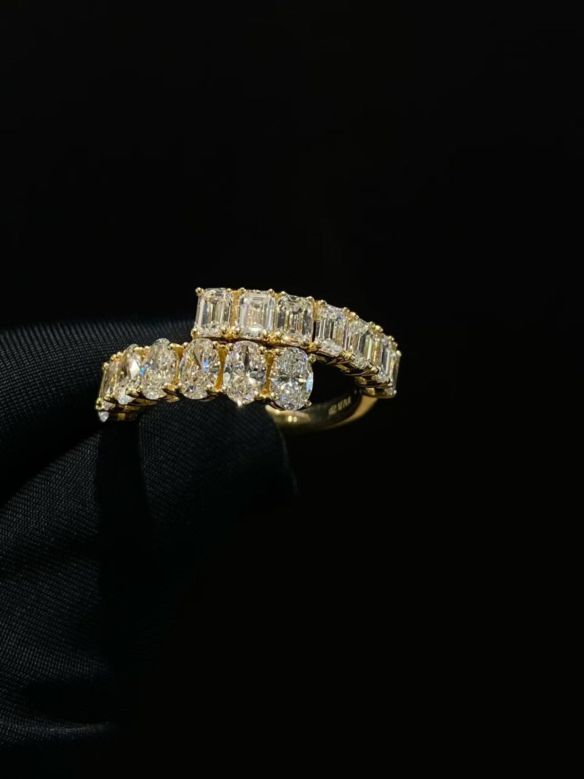 Mixed Cut Bypass Lab Diamond Fashion Ring | 2.177ct D Color | 18K Solid Yellow Gold | TR00140