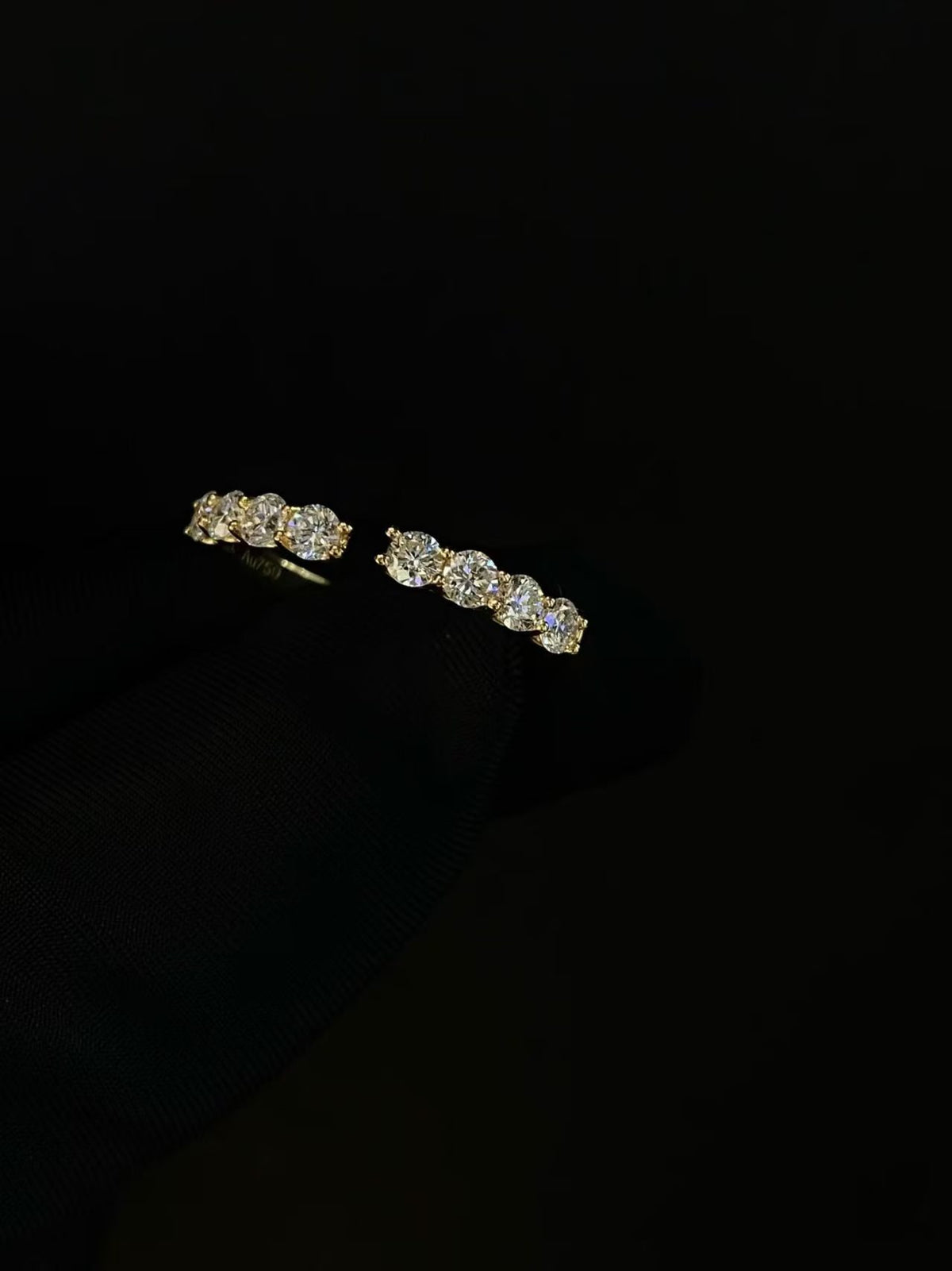 Half Eternity Lab Diamond Band | 0.512ct D Color | 18K Solid Yellow Gold | TR00139