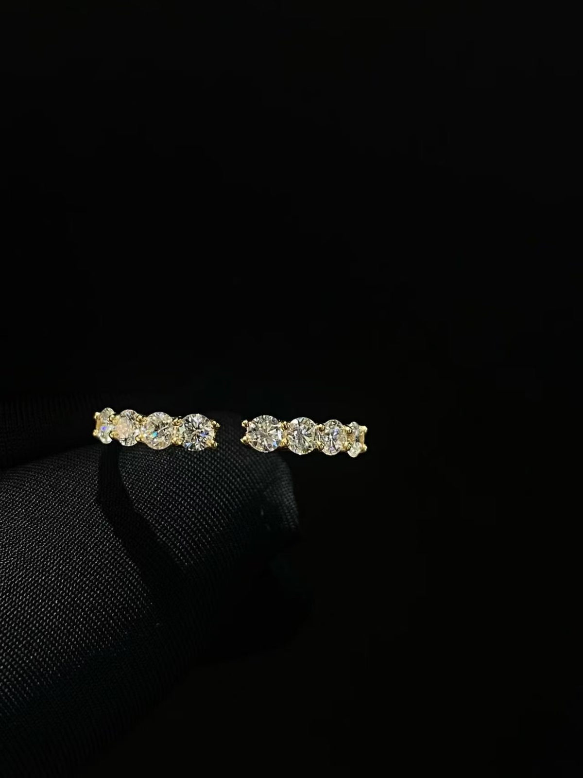 Half Eternity Lab Diamond Band | 0.512ct D Color | 18K Solid Yellow Gold | TR00139