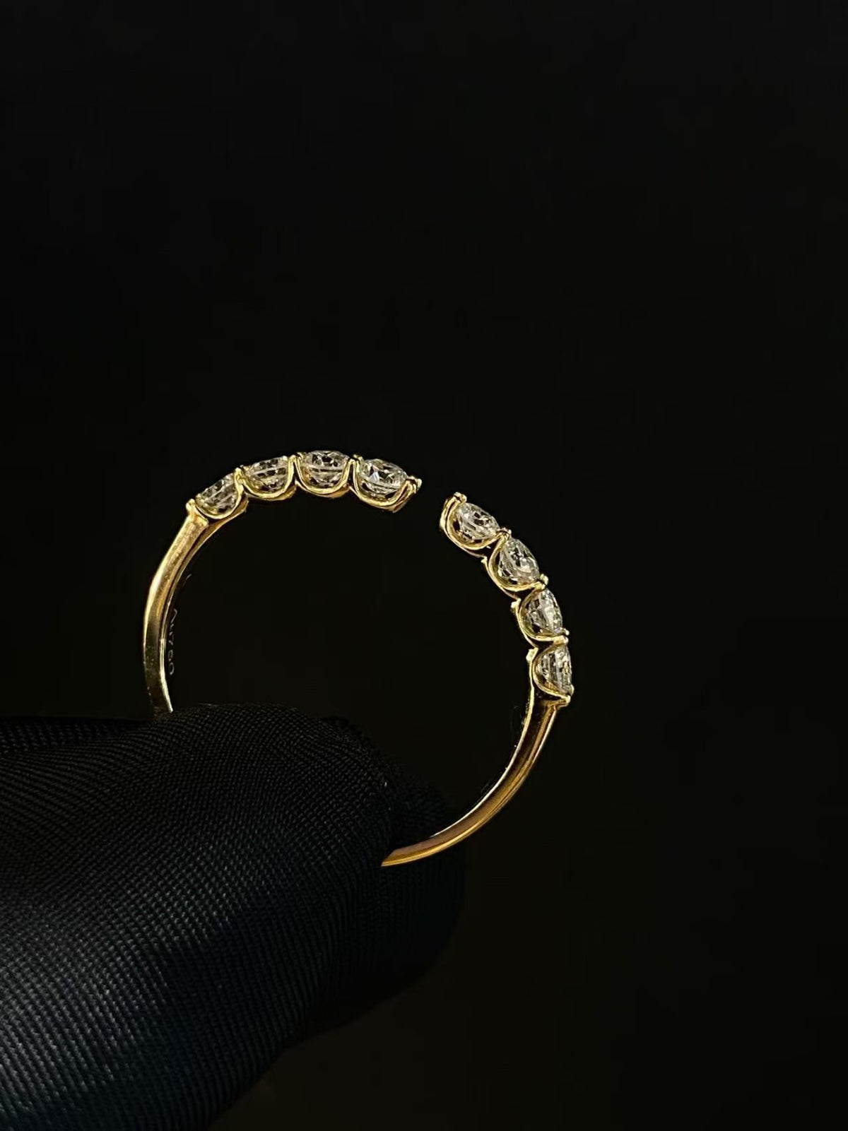 18K YG 0.51ct Half-Eternity Band