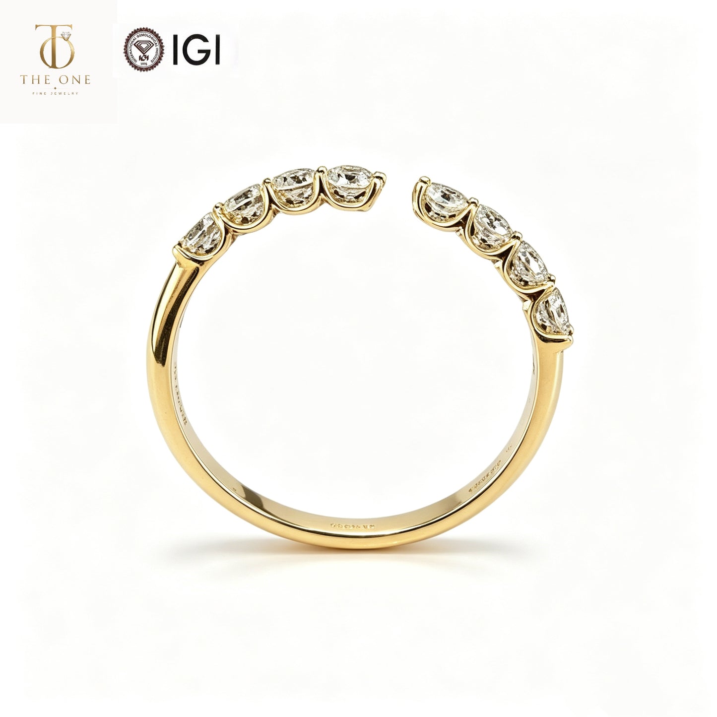 Half Eternity Lab Diamond Band | 0.512ct D Color | 18K Solid Yellow Gold | TR00139