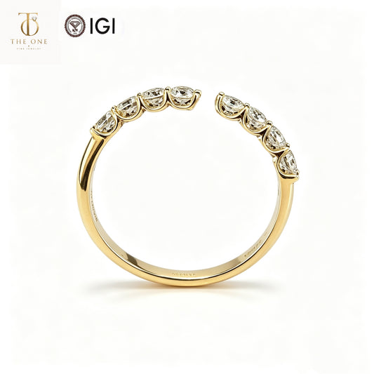 Half Eternity Lab Diamond Band | 0.512ct D Color | 18K Solid Yellow Gold | TR00139
