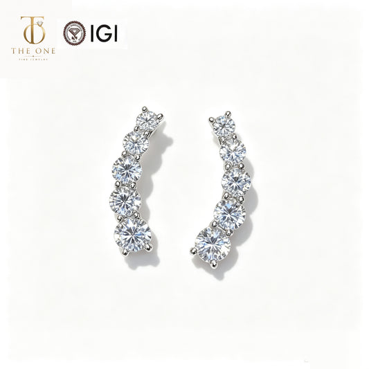 Graduated Round Lab Diamond Stud Earrings | 1.278ct D Color | PT950 Platinum | TE00115