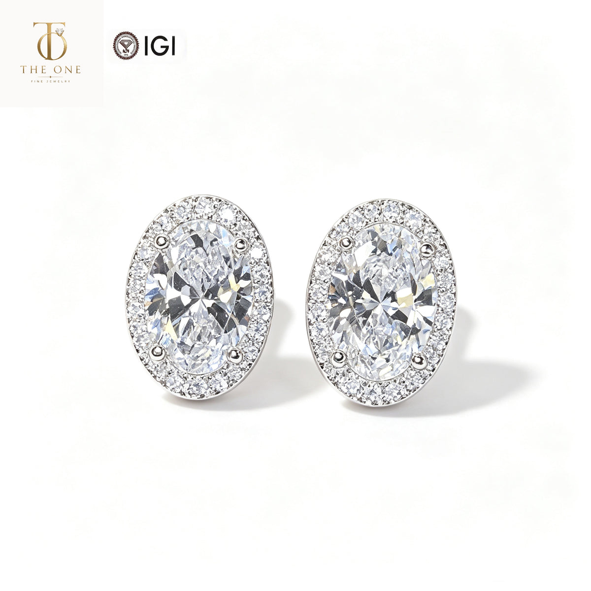 Platinum2.01ct Oval Halo Lab Diamond Stud Earrings