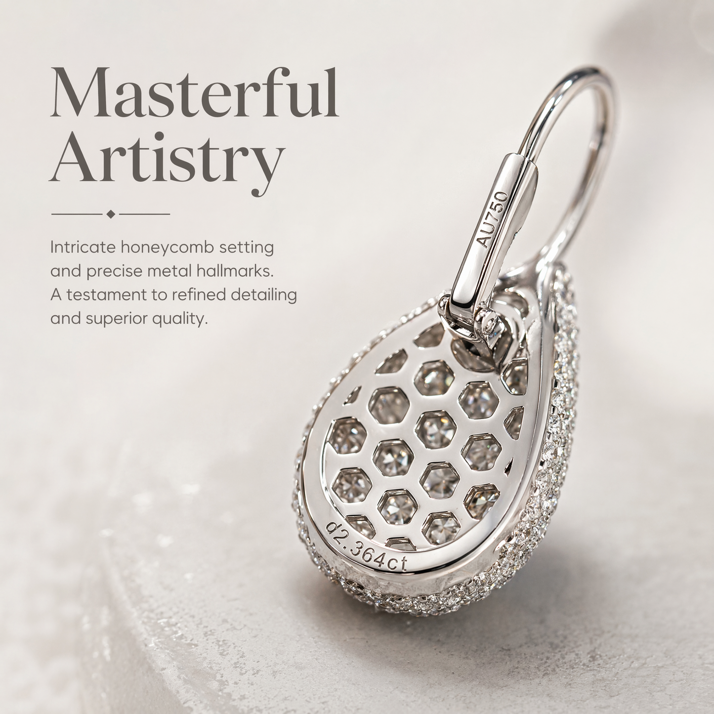 18K Gold Lab-Grown Diamond Pavé Drop Earrings