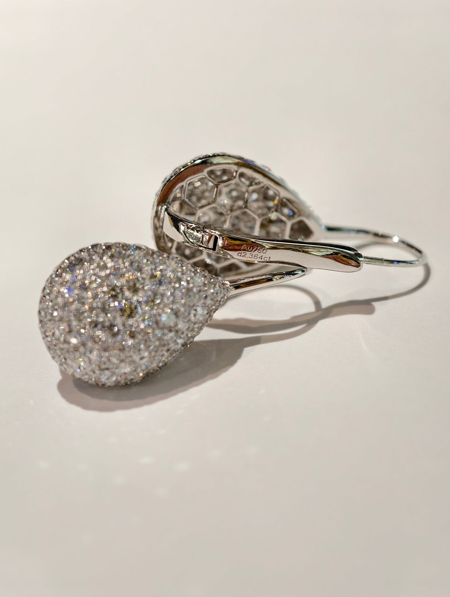 18K Gold Lab-Grown Diamond Pavé Drop Earrings