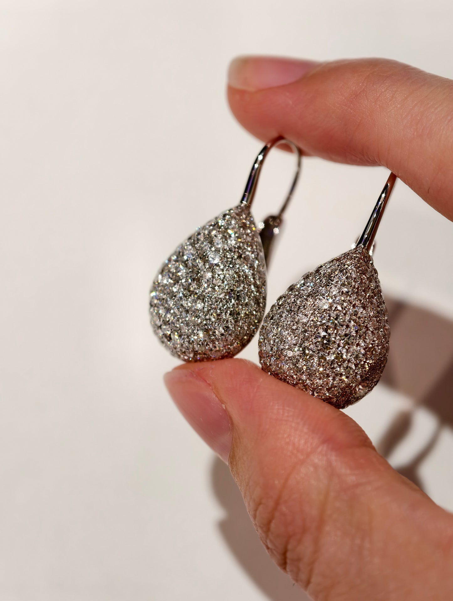 18K Gold Lab-Grown Diamond Pavé Drop Earrings