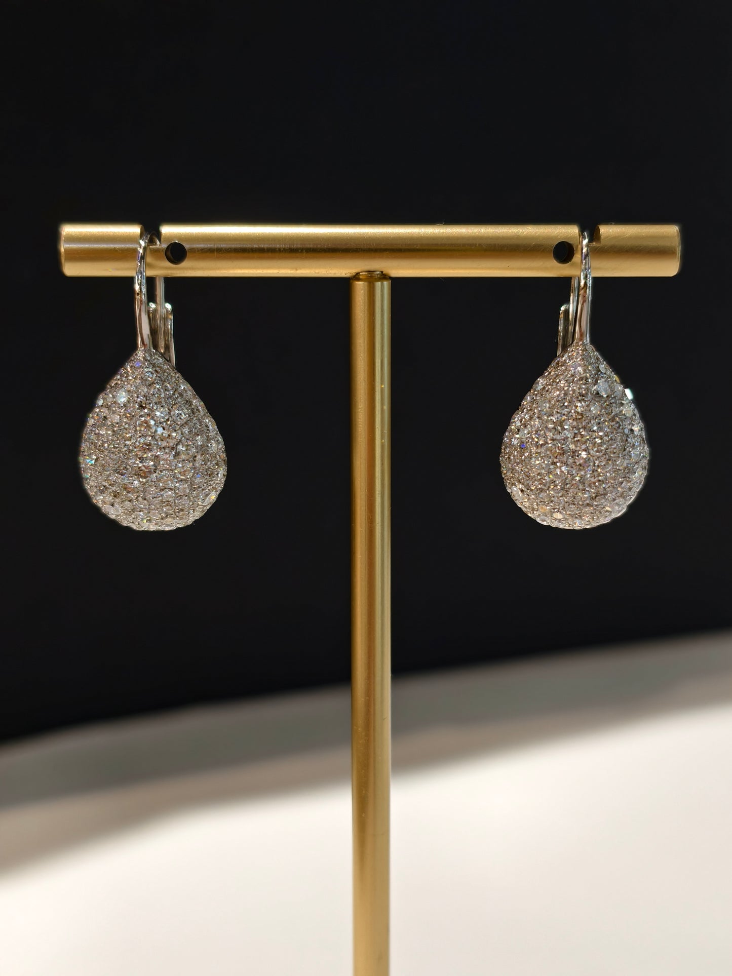 18K Gold Lab-Grown Diamond Pavé Drop Earrings