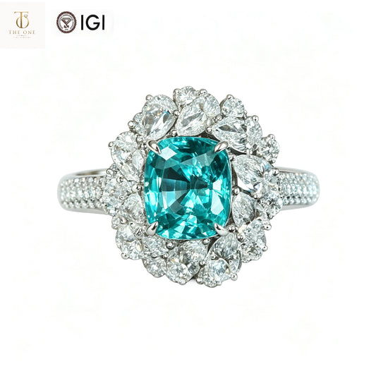 18K Gold Lab-Grown Blue Diamond Ring