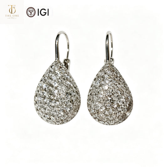 18K Gold Lab-Grown Diamond Pavé Drop Earrings