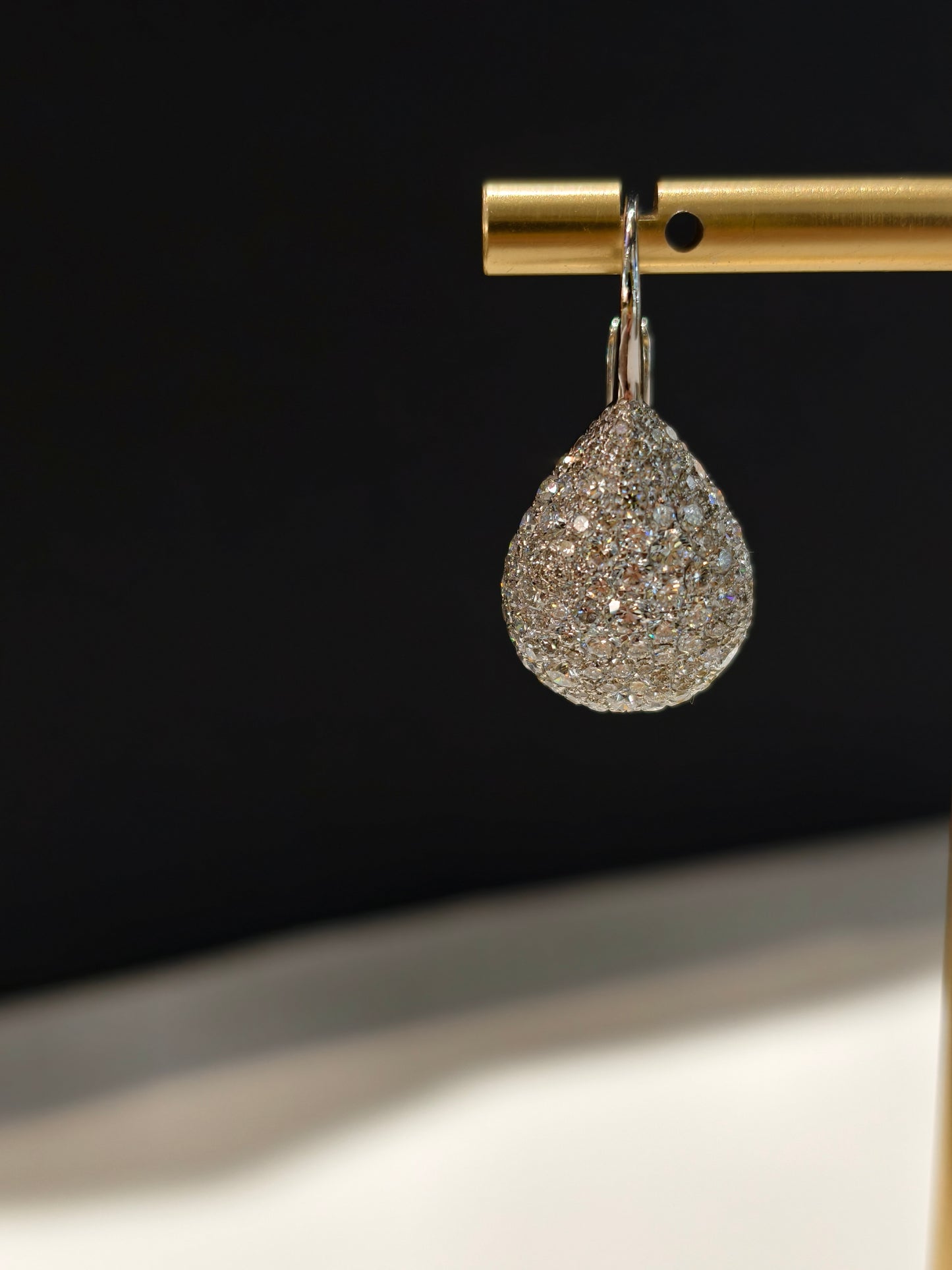 18K Gold Lab-Grown Diamond Pavé Drop Earrings