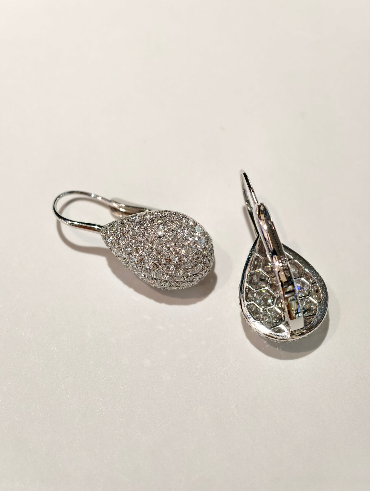 18K Gold Lab-Grown Diamond Pavé Drop Earrings