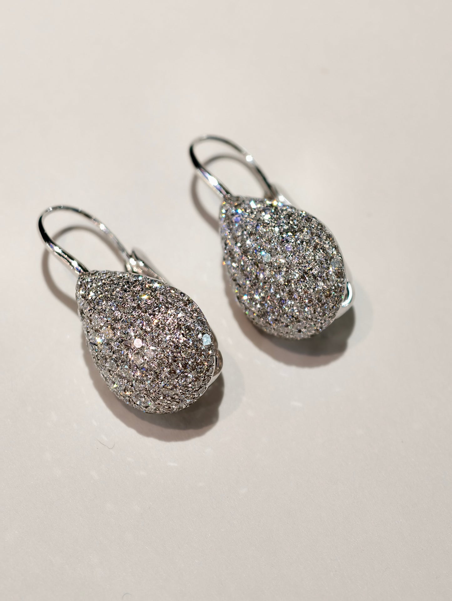 18K Gold Lab-Grown Diamond Pavé Drop Earrings