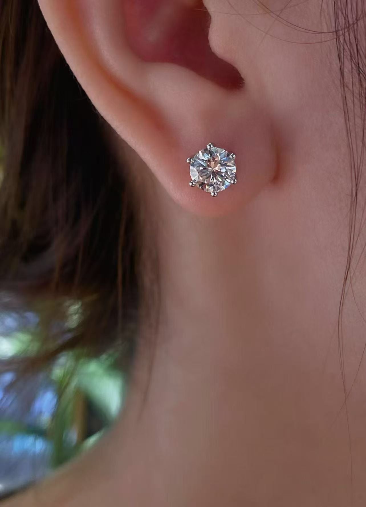 Round Brilliant Lab Diamond Stud Earrings | 2.02ct D Color | 18K Yellow Gold | TE0025