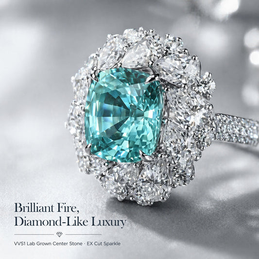 18K Gold Lab-Grown Blue Diamond Ring